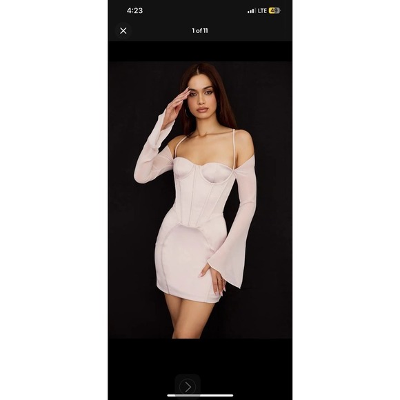 NWOT ISRA CRYSTAL SATIN CORSET MINI DRESS BY HOUSE OF CB - Picture 7 of 14